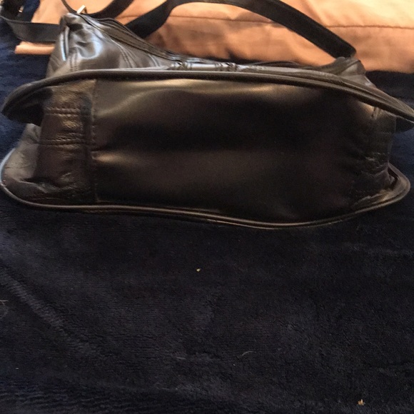 BLACK LEATHER PATCHWORK PURSE WITH MATCHING COIN PURSE - Picture 10 of 13